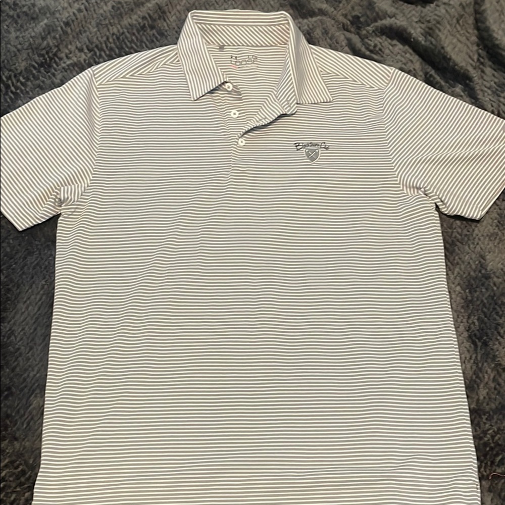 🌟 3 for $35!  Under Armour White and Gray Polo Shirt